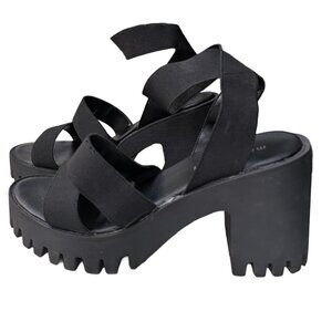 Madden Girl Black Lug Sole Sandal